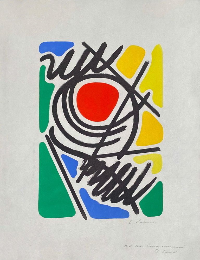 Emile Lahner, Composition abstraite, 1965, Lithograph on Arches Paper