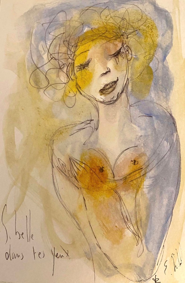 Emilie Teillaud, Si belle dans tes yeux, Mixed Media on Paper