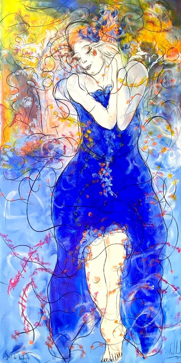 Emilie Teillaud, Soif de tendresse, 21st Century, Pastel & Acrylic