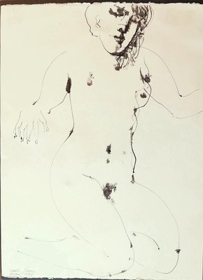 Emilio Greco - Nude - China Ink Drawing by Emilio Greco - 1973-ZCI-913448