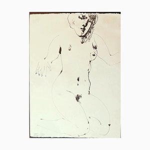 Emilio Greco - Nude - China Ink Drawing by Emilio Greco - 1973-ZCI-913448