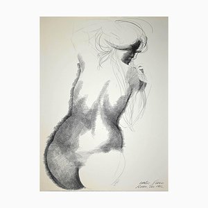 Emilio Greco, Nude from the Back, Original China Ink Drawing, 1972-ZCI-884267