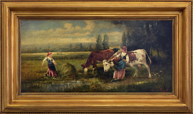 Emilio Pergola, Countryside Scene, 1990s, Oil on Canvas, Framed-VHF-1292973