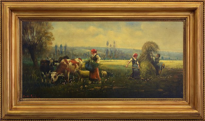 Emilio Pergola, Countryside Scene, 1990s, Oil on Canvas, Framed-VHF-1292970