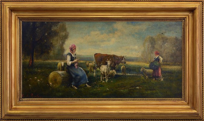 Emilio Pergola, Countryside Scene, 1990s, Oil on Canvas, Framed-VHF-1295839