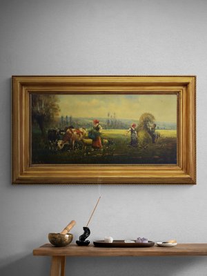 Emilio Pergola, Countryside Scene, 1990s, Oil on Canvas, Framed-VHF-1292970