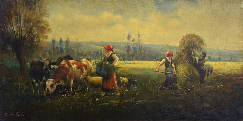 Emilio Pergola, Countryside Scene, 1990s, Oil on Canvas, Framed-VHF-1292970