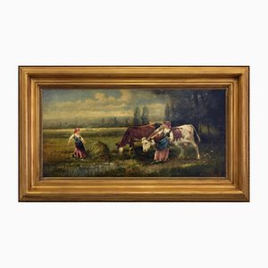 Emilio Pergola, Countryside Scene, 1990s, Oil on Canvas, Framed-VHF-1292973