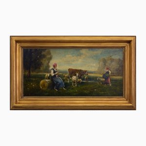 Emilio Pergola, Countryside Scene, 1990s, Oil on Canvas, Framed-VHF-1295839