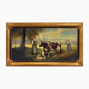 Emilio Pergola, Countryside Scene, Oil on Canvas, Framed-VHF-1173531