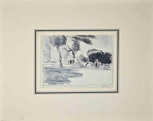 Emilio Sobrero, Landscape, Ink on Paper, 20th Century-ZCI-1781633