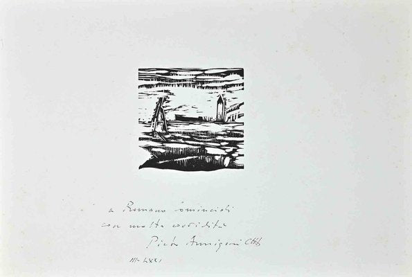 Emilio Sobrero, Landscape, Ink on Paper, 20th Century-ZCI-1781633