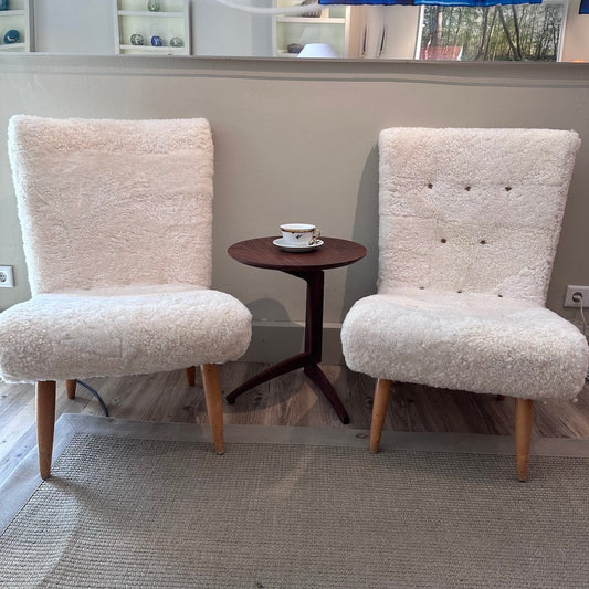 Emma Sheepskin Lounge Chairs, 1940, Set of 2