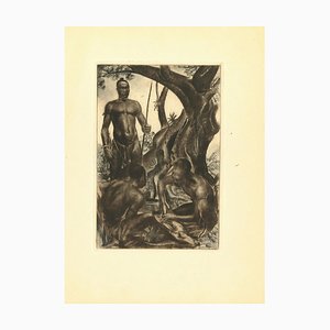 Emmanuel Gondouin, Africa, Hunters, Original Lithograph, 1930s-ZCI-926152