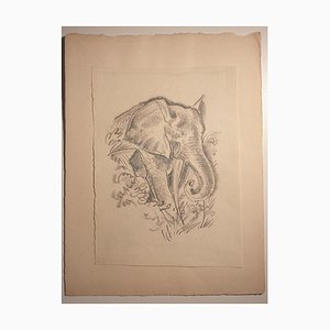 Emmanuel Gondouin, Africa, the Elephant, Original Lithograph, 1930s-ZCI-924685