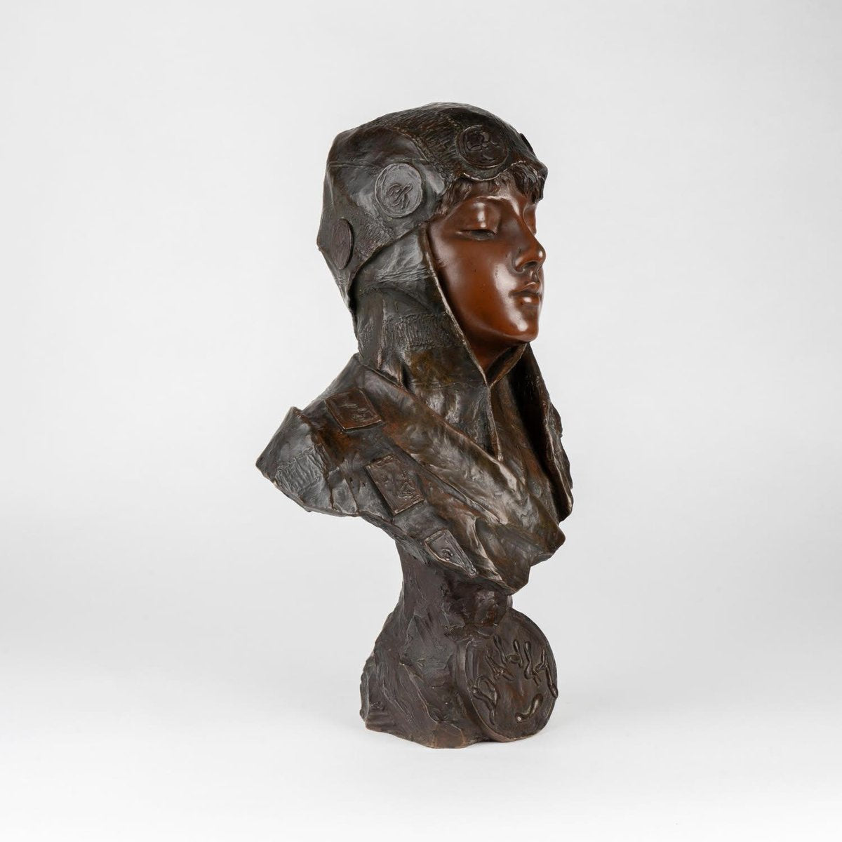 Emmanuel Villanis, Art Nouveau Bust, Early 20th Century, Bronze