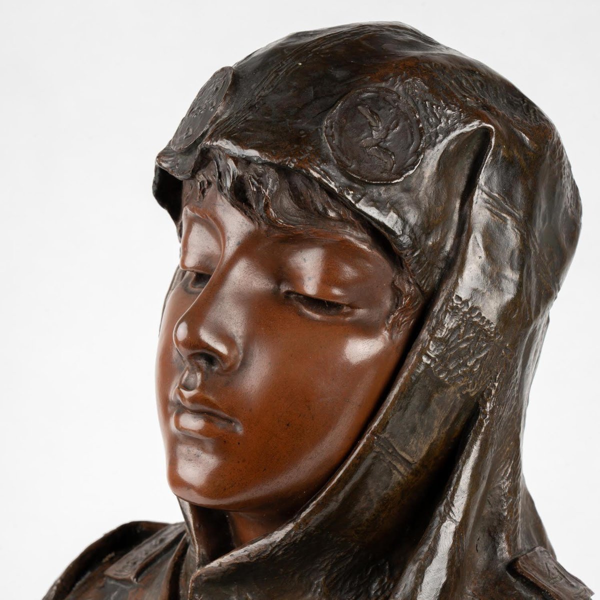 Emmanuel Villanis, Art Nouveau Bust, Early 20th Century, Bronze