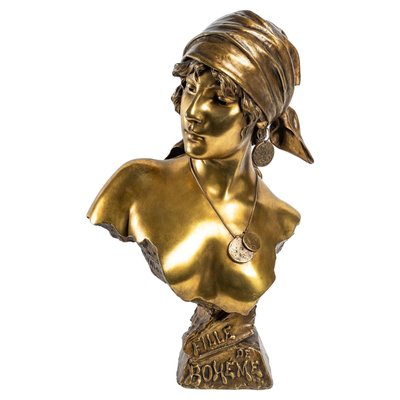 Emmanuel Villanis, Bust of a Woman, Bronze-WFS-1196638