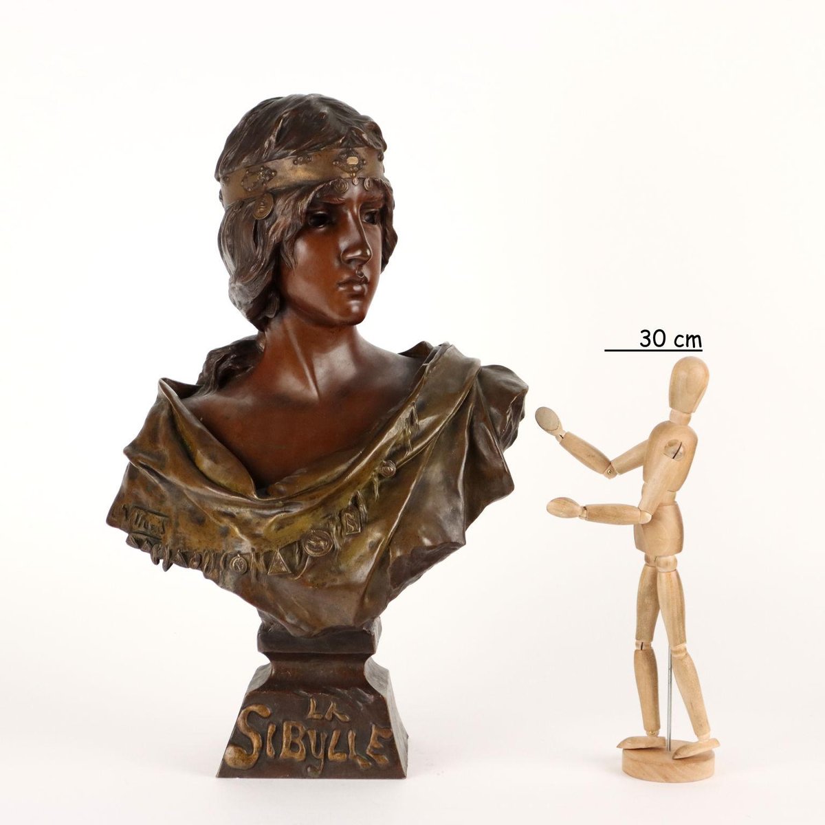 Emmanuel Villanis, Sibyl Bust, Bronze