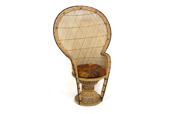 Emmanuelle Style Armchair in Rattan, Sweden, 1960s-GEK-1423001