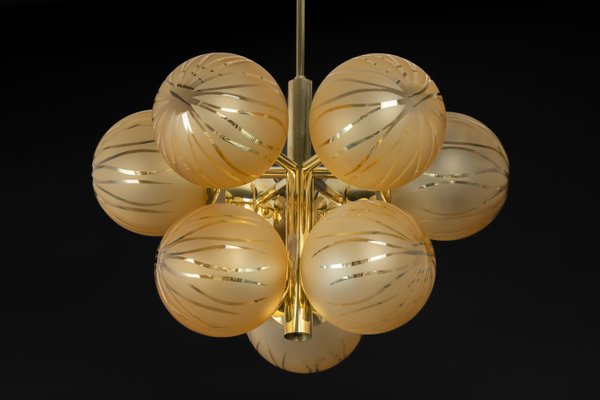 Emperor Sputnik Opal Glass Globes Chandelier from Kaiser Idell / Kaiser Leuchten, Germany, 1970s-UGR-1367637