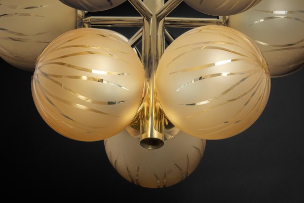 Emperor Sputnik Opal Glass Globes Chandelier from Kaiser Idell / Kaiser Leuchten, Germany, 1970s-UGR-1367637