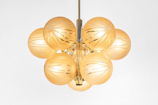 Emperor Sputnik Opal Glass Globes Chandelier from Kaiser Idell / Kaiser Leuchten, Germany, 1970s-UGR-1367637