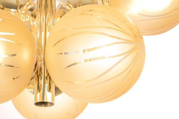 Emperor Sputnik Opal Glass Globes Chandelier from Kaiser Idell / Kaiser Leuchten, Germany, 1970s-UGR-1367637