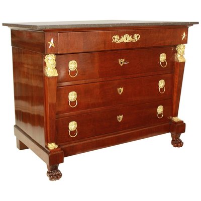 Empire Acajou Mouchete Mahogany Mounted Commode Attributed to Bernard Molitor-KMT-726893