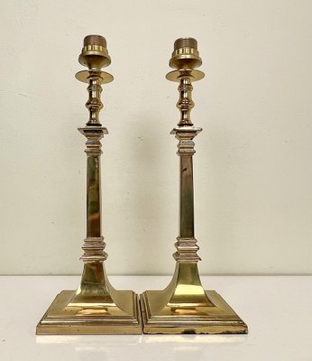 Empire Brass Table Lamps, 1970s, Set of 2-WZZ-1722477