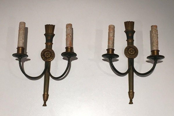 Empire Bronze Candleholders, Set of 2-BA-1365811