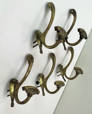 Empire Bronze Coat Hooks, 1850s, Set of 5-WZZ-1373012