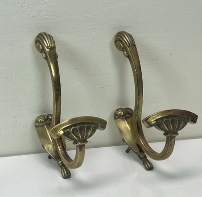 Empire Bronze Coat Hooks, 1850s, Set of 5-WZZ-1373012