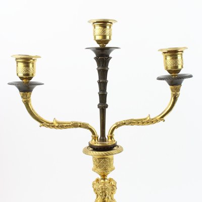 Empire Candleholders with Caryatids à la Grècque, 19th Century, Set of 2-KMT-1396573