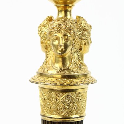 Empire Candleholders with Caryatids à la Grècque, 19th Century, Set of 2-KMT-1396573