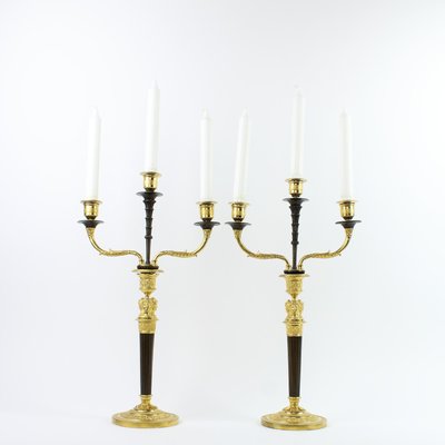 Empire Candleholders with Caryatids à la Grècque, 19th Century, Set of 2-KMT-1396573