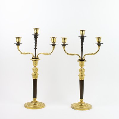 Empire Candleholders with Caryatids à la Grècque, 19th Century, Set of 2-KMT-1396573