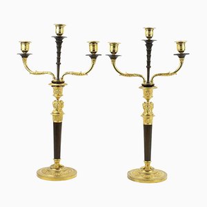 Empire Candleholders with Caryatids à la Grècque, 19th Century, Set of 2-KMT-1396573