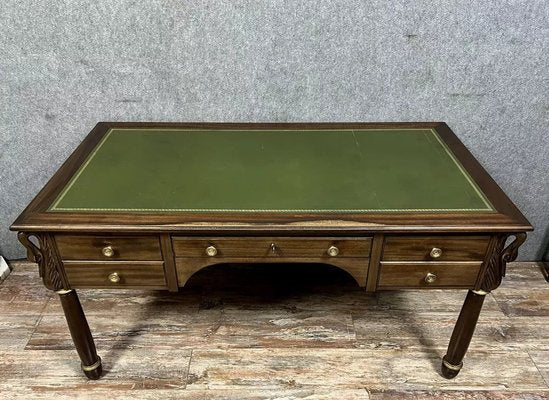 Empire Center Desk with Swan Necks in Mahogany, 1940s-MWB-2035889