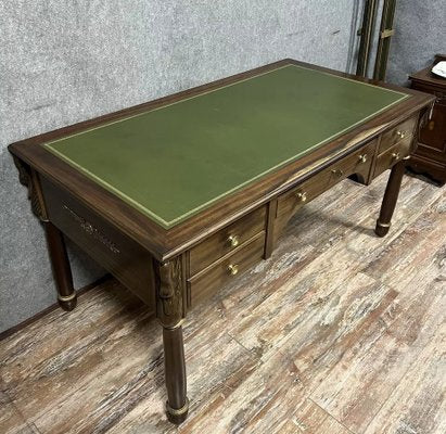 Empire Center Desk with Swan Necks in Mahogany, 1940s-MWB-2035889