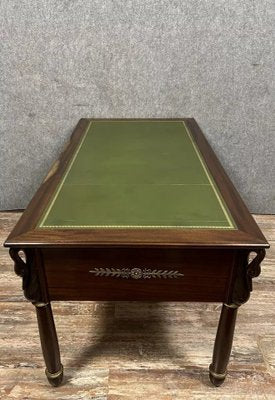 Empire Center Desk with Swan Necks in Mahogany, 1940s-MWB-2035889