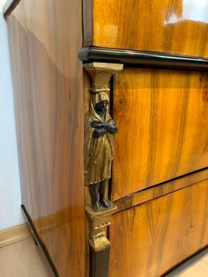 Empire Commode in Walnut Veneer with Caryatids, Austria, 1810s-NNB-1271316