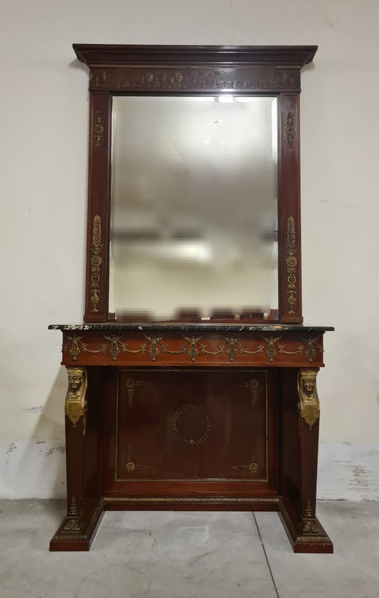 Empire Console Table with Retour Degypte Style Mirror