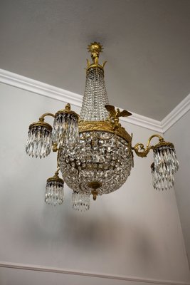 Empire Crystal Chandelier, 1920s-QES-2041763