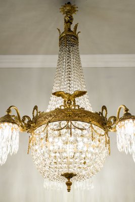 Empire Crystal Chandelier, 1920s-QES-2041763