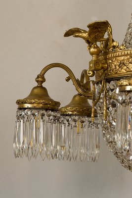 Empire Crystal Chandelier, 1920s-QES-2041763