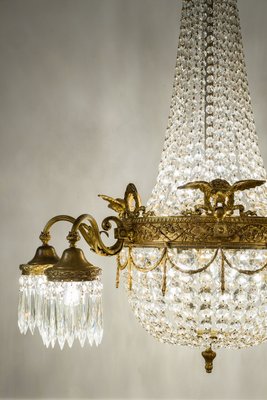 Empire Crystal Chandelier, 1920s-QES-2041763