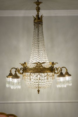 Empire Crystal Chandelier, 1920s-QES-2041763