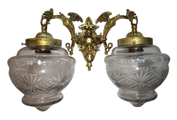 Empire Dragons Wall Lamp, 1930s-ZVO-1437994