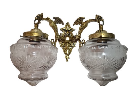 Empire Dragons Wall Lamp, 1930s-ZVO-1437994